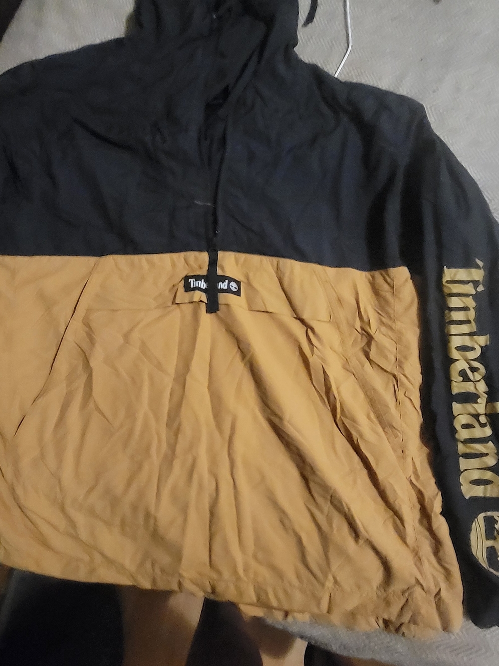 Timberland Black and Mustard Windbreaker Jacket